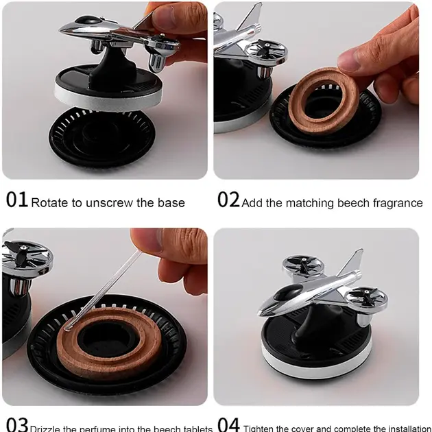 Ароматизатор на сонячних батареях у машину Літак винищувач з турбінами - Зображення 5