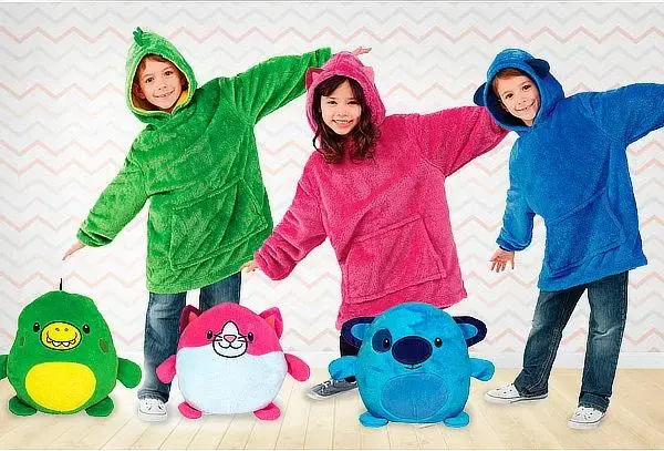 Блакитний Дитяча іграшка-толстовка плед трансформер з капюшоном та рукавами 3 в 1 Huggle Pets Hoodie - Зображення 4