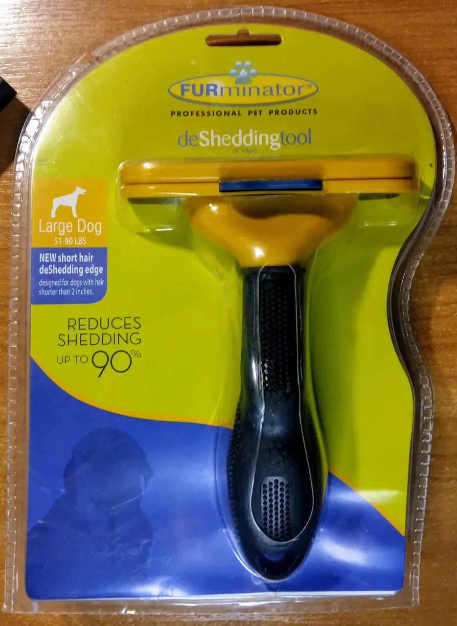 Фурмінатор для довгошерстих собак та кішок з кнопкою Furminator Short Hair Large 10 см - Зображення 3