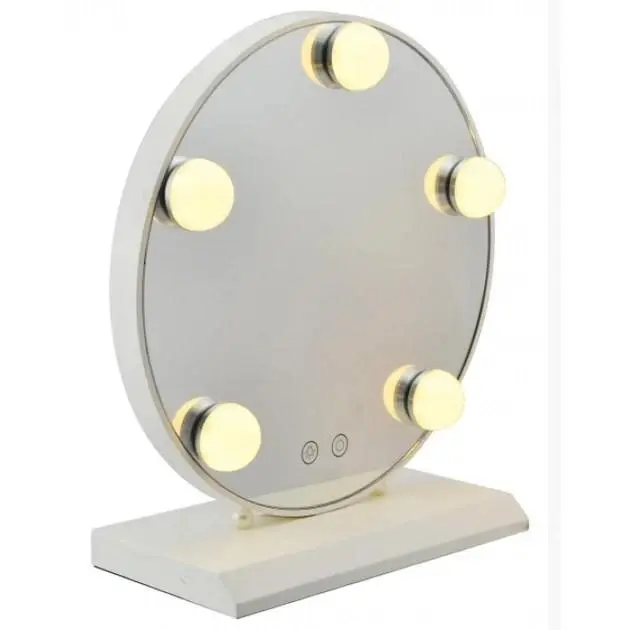 Кругле дзеркало для макіяжу з LED підсвічуванням Led Mirror JX-526, 5 LED, Білий - Зображення 3