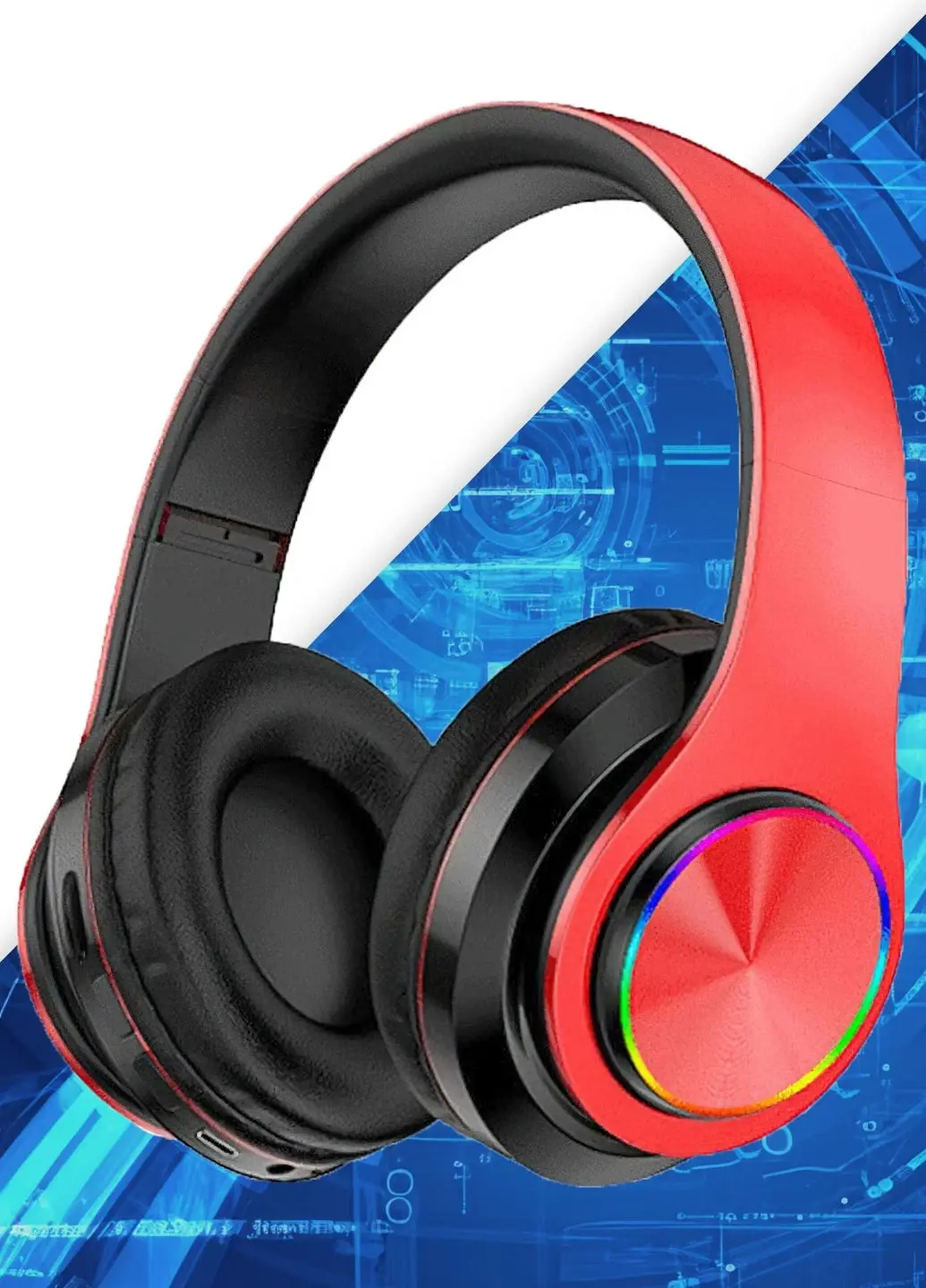 Бездротові навушники B39, з мікрофоном / Накладні bluetooth навушники з підсвічуванням - Зображення 2