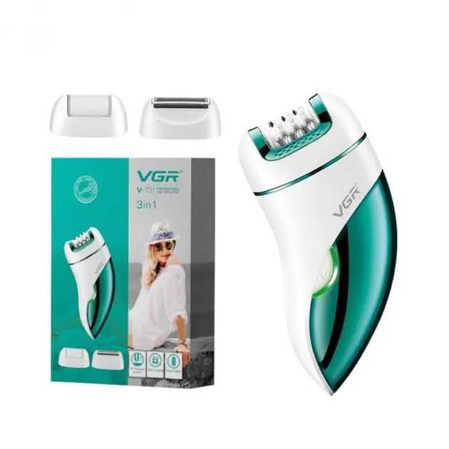 Епілятор жіночий акумуляторний 3 в 1 з USB триммер депілятор для тіла та ніг VGR V-731 - Зображення 5