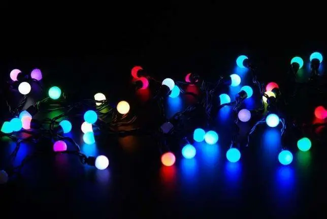 Гірлянда матова кулька 28LED 5м (флеш) 10мм, Новорічна бахрама, Світлодіодна гірлянда, Вулична гірлянда - Зображення 6