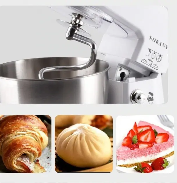 Кухонний комбайн тестоміс міксер 3 в 1 на 6 швидкостей Sokany SC-209 Multy 800 Вт - Зображення 3