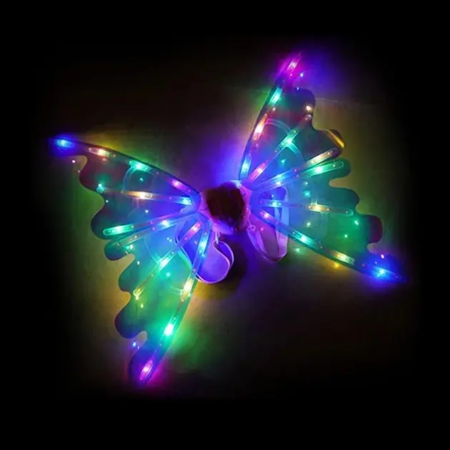 Світлодіодні крила феї-метелика, що рухаються з підсвічуванням та мелодіями на ремінцях для дівчинки Wings of Fairy 848 - Зображення 2