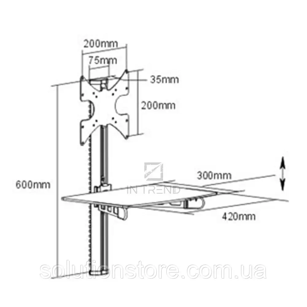 Кронштейн для телевізора Чорне фіксоване настінне кріплення діагоналлю 10"- 32" до 10 кг - Зображення 2