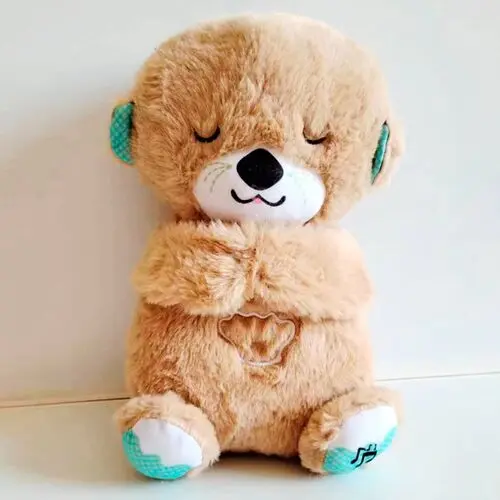 блакитна Дихаюча плюшева іграшка видра зі світлом та звуком - Зображення 3