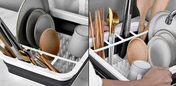 Сушка силіконова для посуду Benson BN-090 складна кухонна сушарка для посуду Бенсон, Бенсон - Зображення 9