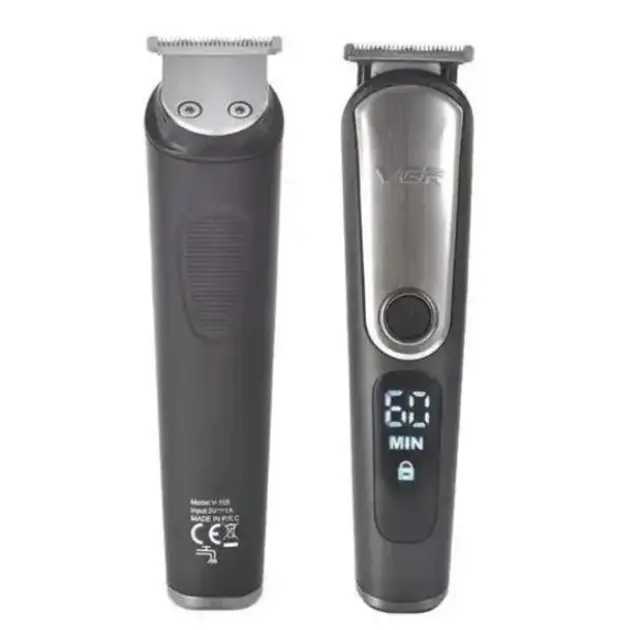 Машинка для стрижки волосся VGR V-105 тример для вусів та бороди з насадками 5в1 - Зображення 2