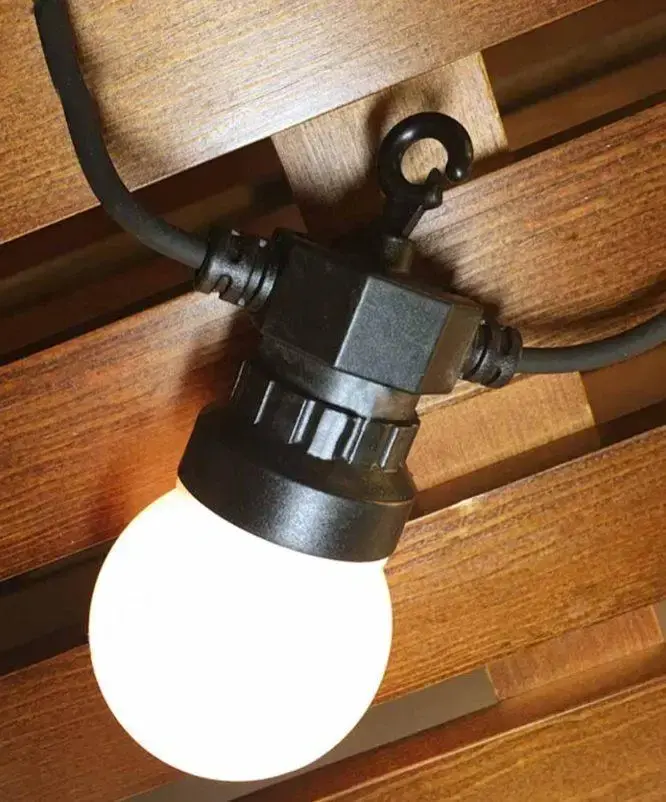 Гірлянда лампочки вулична, Белт-лайт, 5 метрів, 10 матових ламп, теплий білий, 5см лампочка - Зображення 6