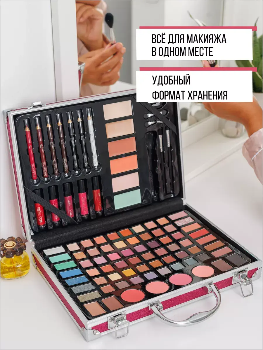 Повний набір косметики в подарунковій валізі Missyoung GM20250-1 - Зображення 3