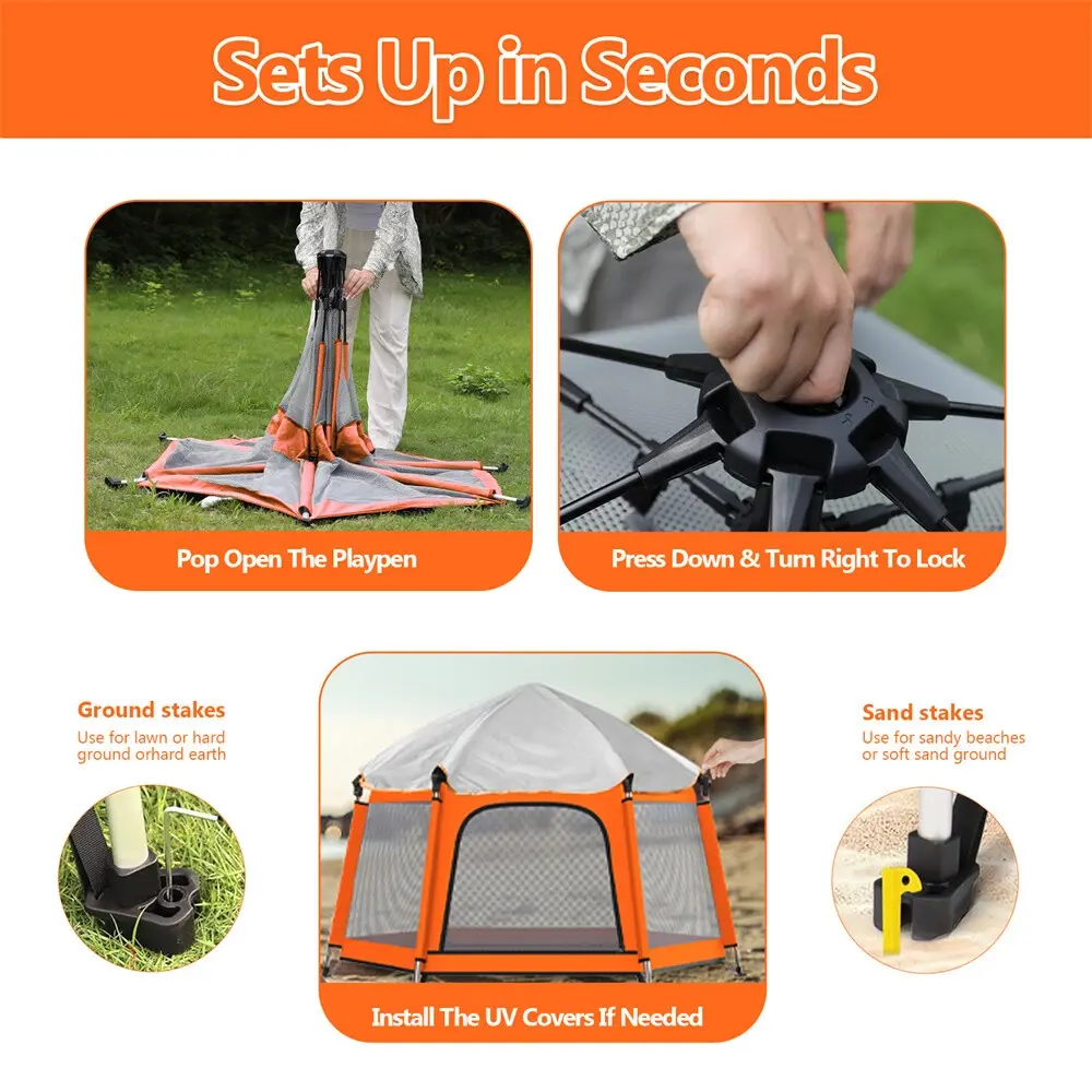 Дитячий манеж-намет складний з москітною сіткою - Зображення 5