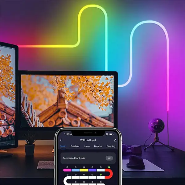 Розумна гнучка LED Neon RGB стрічка-шланг 10 метрів від USB керування режимами з телефону, Bluetooth додаток, пульт - Зображення 4
