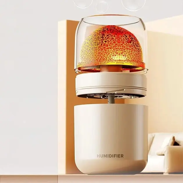 Нічний світильник-зволожувач JSQ-2, аромадіфузор, дизайн "вулкан" - Зображення 4