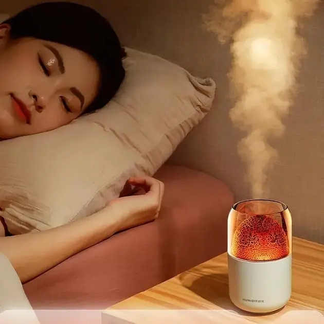 Нічний світильник-зволожувач JSQ-2, аромадіфузор, дизайн "вулкан" - Зображення 3