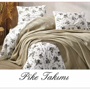 Постільна білизна з вафельним покривалом La Villa Mavi Бежевий