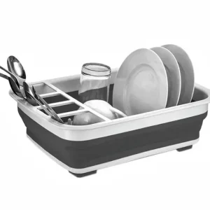 Сушка силіконова для посуду Benson BN-090 складна кухонна сушарка для посуду Бенсон, Бенсон