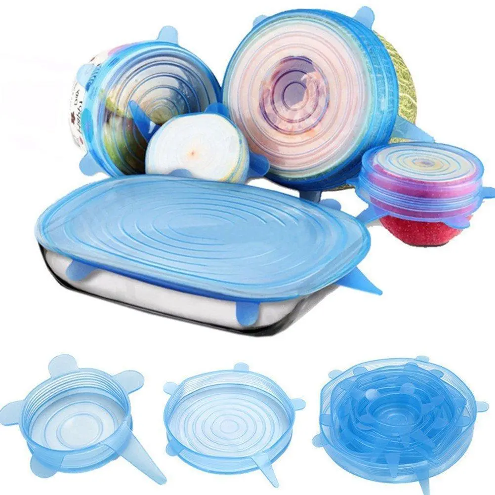 Набір силіконових кришок, плівок для зберігання продуктів Silicon Lids 6 штук - Зображення 2