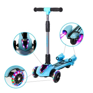 Дитячий турбо – самокат з димом та музикою GLANBER Синій