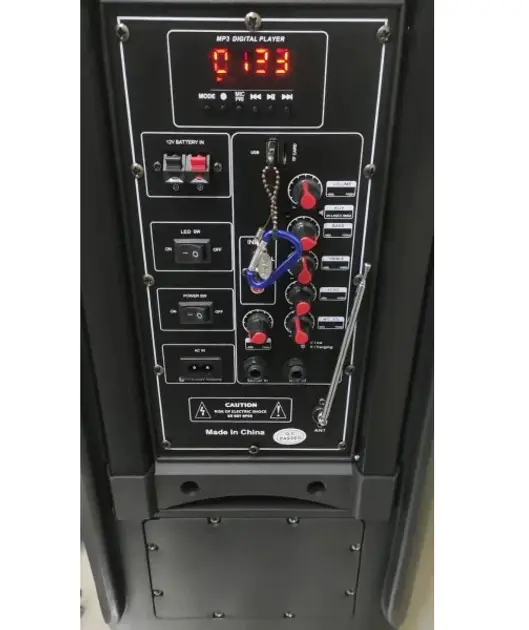 Портативна колонка Su-Kam 1010 + 2 мікрофони + BT 12v220v - Зображення 6