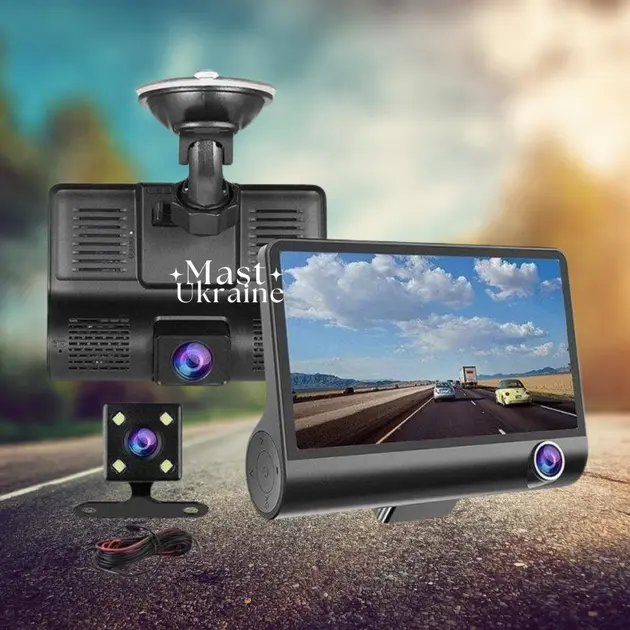 Автомобільний реєстратор 1080P FHD РК-екран 3 камера заднього огляду 170 - Зображення 5