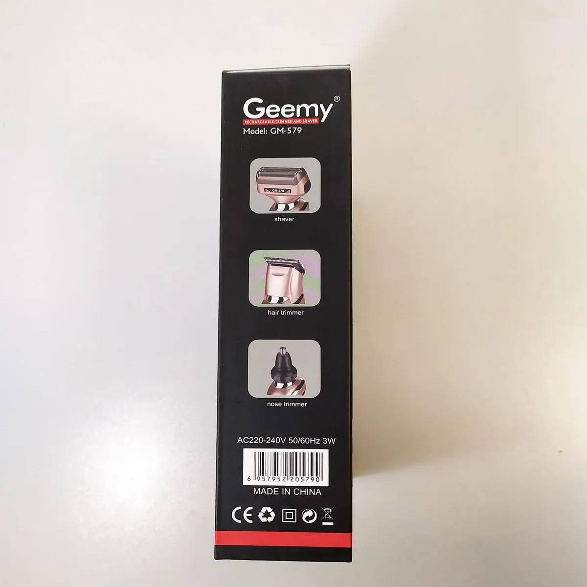 Бритва триммер 3 в 1 Geemy GM-579 на акумуляторі універсальна з насадками для стрижки бороди носа вух - Зображення 5