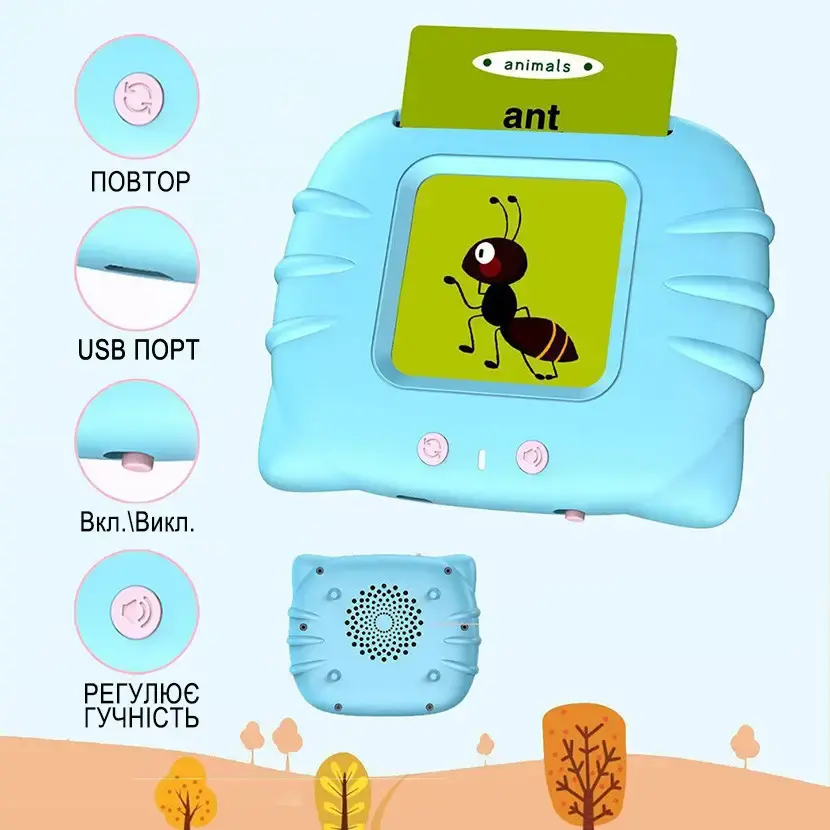 Дитячі розвиваючі картки Монтессорі для вивчення англійської мови / навчальні інтерактивні картки / 112 карток / 224 слова OnePro - Зображення 4