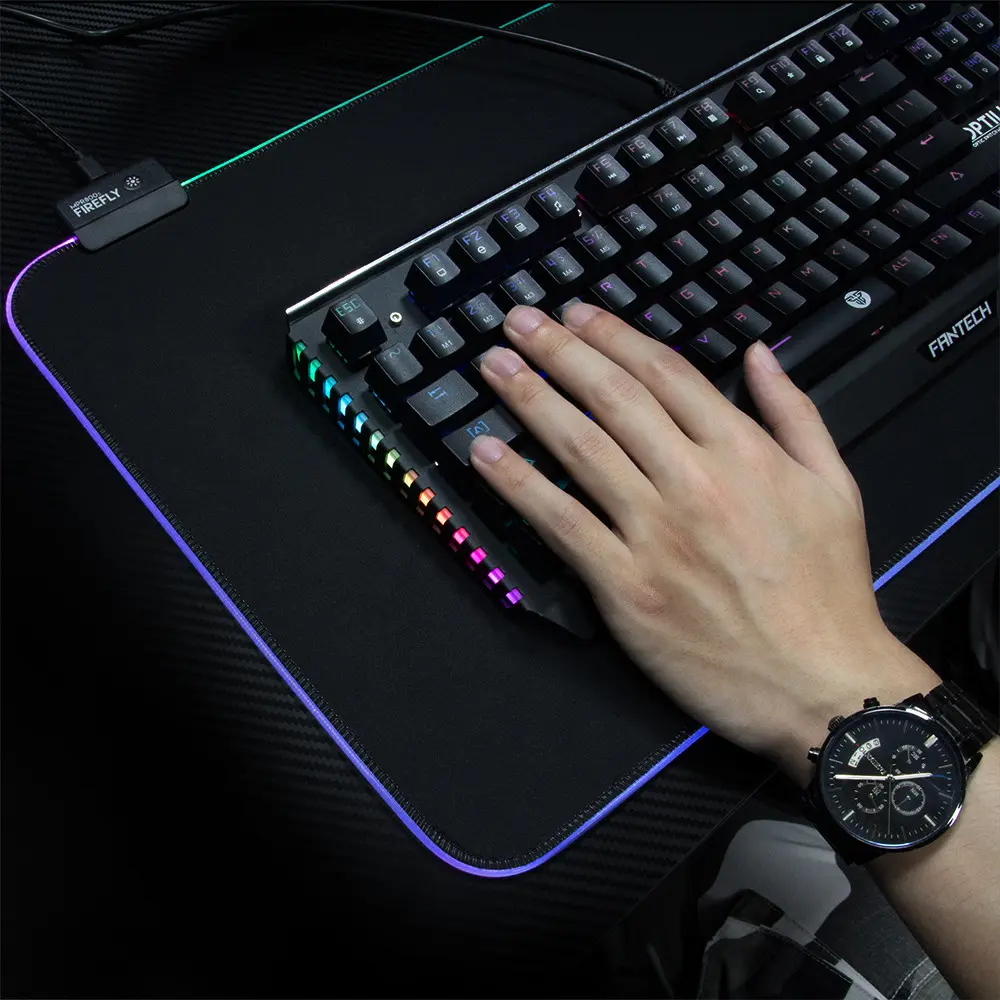 Ігрова поверхня з підсвічуванням, килимок для мишки з підсвічуванням Fantech MPR800s RGB Black 80x30см - Зображення 3
