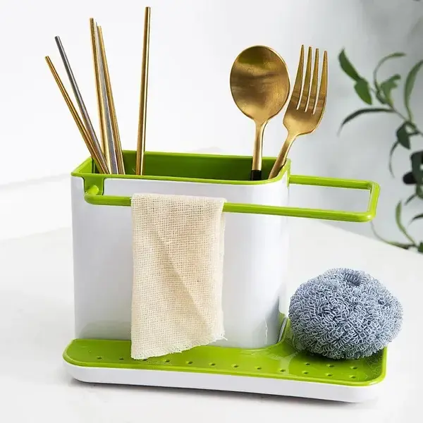 Універсальний органайзер для кухні на раковину 3 в 1 DAILY USE, для щіток, губок, мила та рушників - Зображення 4