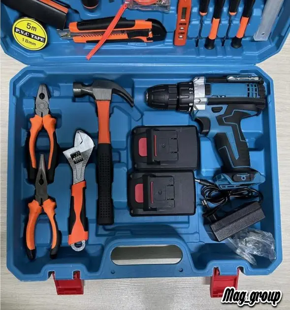 Шуруповерт акумуляторний з набором інструментів / Набір інструментів слюсарного 24v (AND 0410-4) - Зображення 4