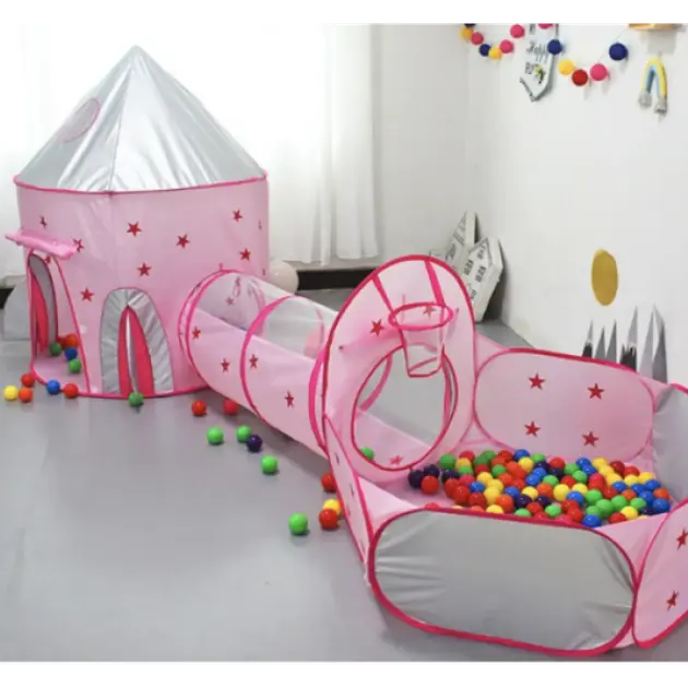 Намет дитячий ігровий / Великий дитячий намет з тунелем та сухим басейном / Намет будинок для дітей - Зображення 5