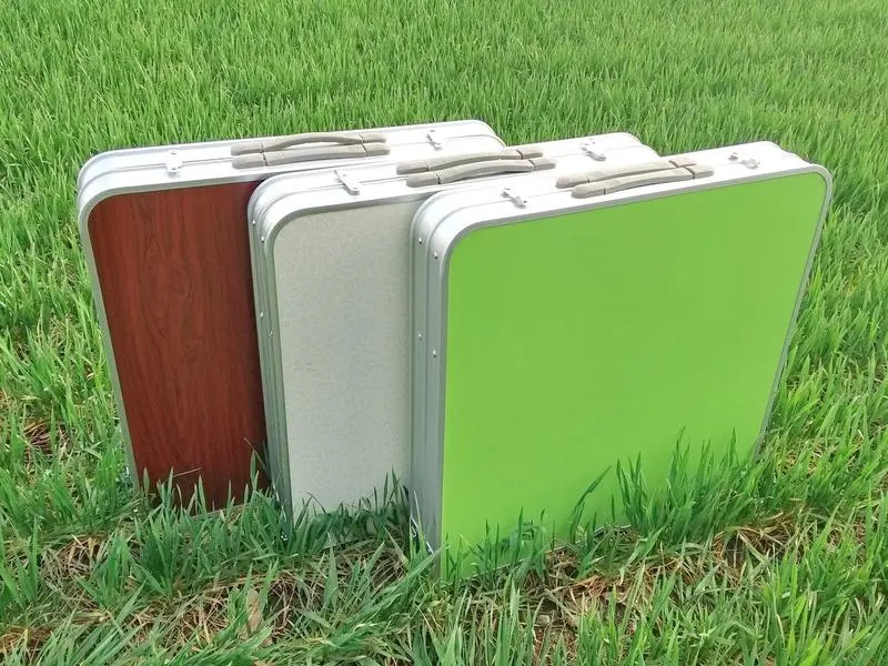 Коричневий Розкладний стіл чемодан Посилена для пікніка зі стільцями - Зображення 4