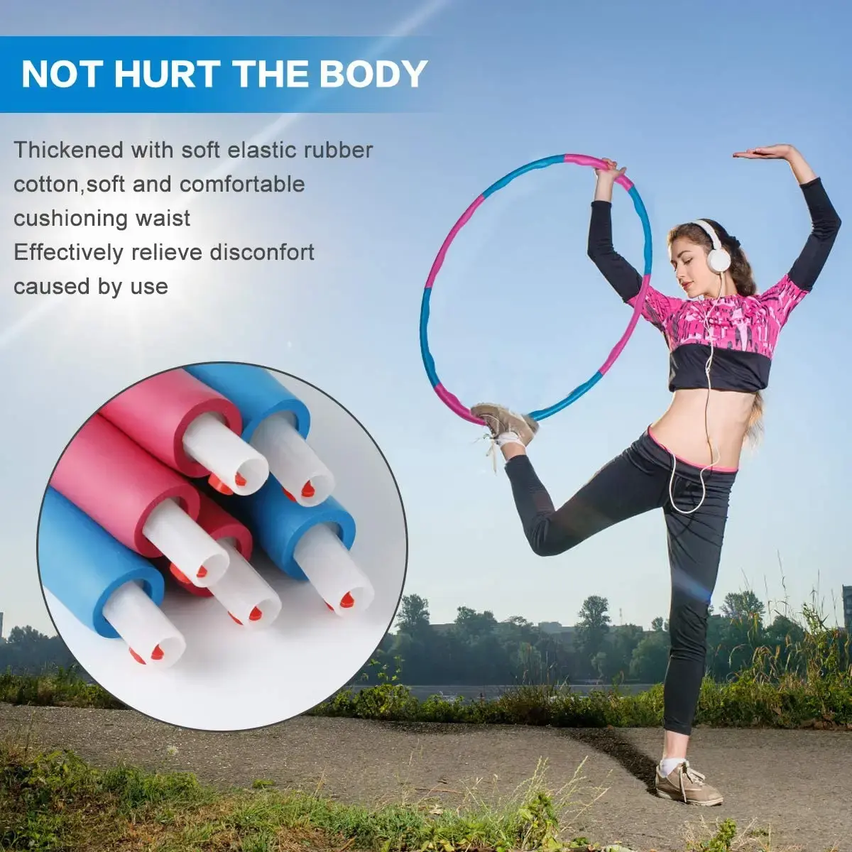 Фітнес обруч для фітнесу для схуднення та масажу Хула Хуп - Зображення 4