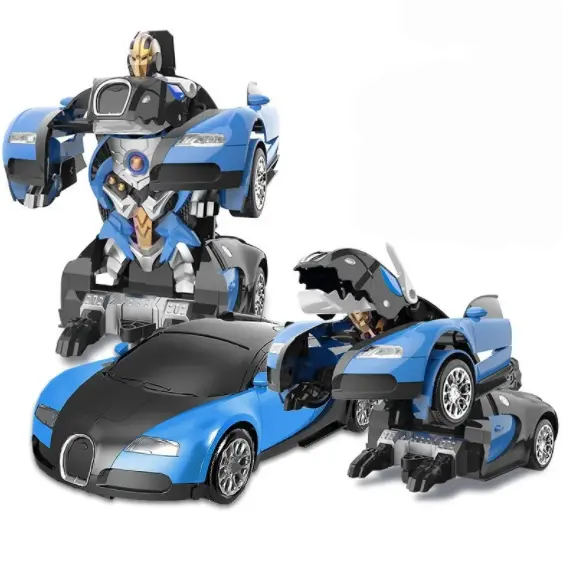 Машинка Трансформер Bugatti Size 18 см Robot Car синя з пультом - Зображення 2