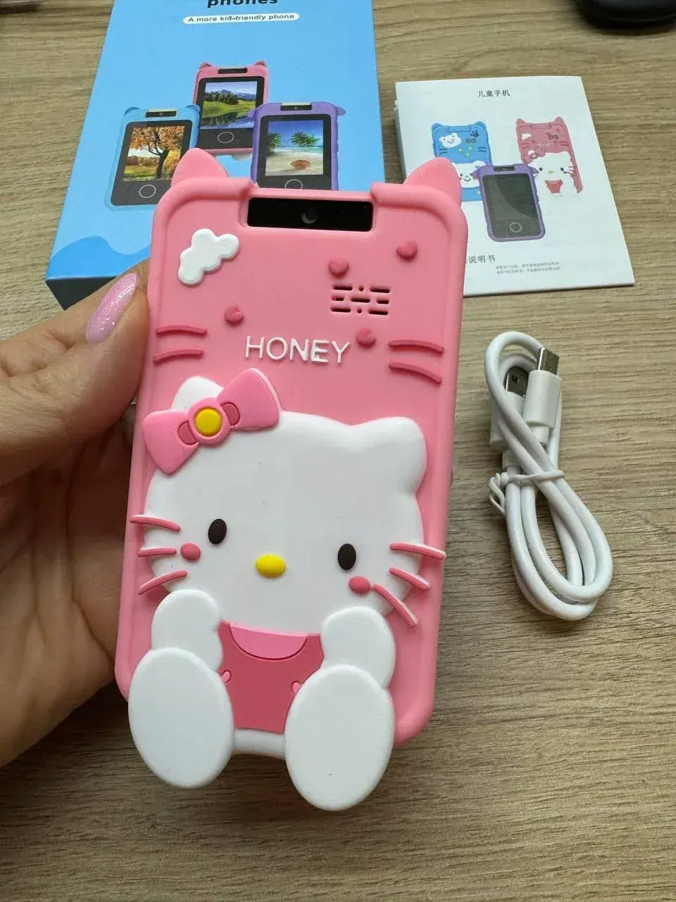 Рожевий Телефон Інтерактивний Смартфон із сенсорним екраном Дитяча іграшка з іграми камерою додатками - Зображення 2