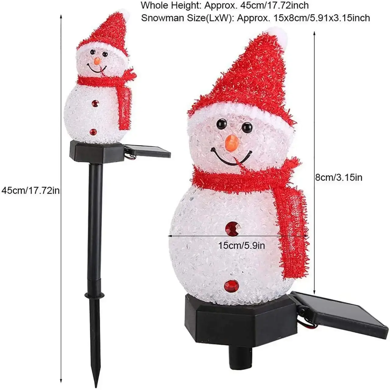 Різдвяні прикраси / Сонячний садовий світильник/Світлодіодний різдвяний ліхтар AMhomely - Зображення 4