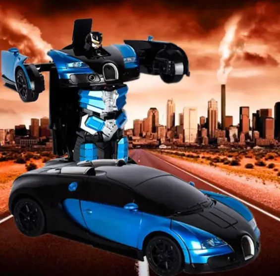 Машинка Трансформер Bugatti Size 18 см Robot Car синя з пультом - Зображення 9