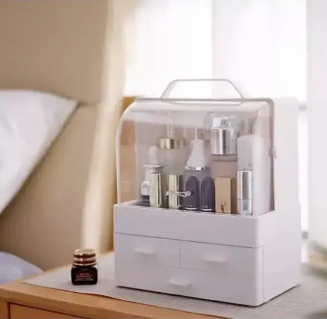 Органайзер для косметики та прикрас із висувними ящиками Cosmetic Box Білий, GW-880 - Зображення 3