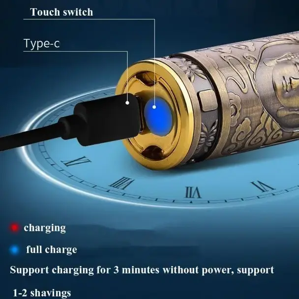 Акумуляторна міні бритва металева дорожня USB електробритва бездротова роторна Mini Shaver Alstow NS-701 - Зображення 2