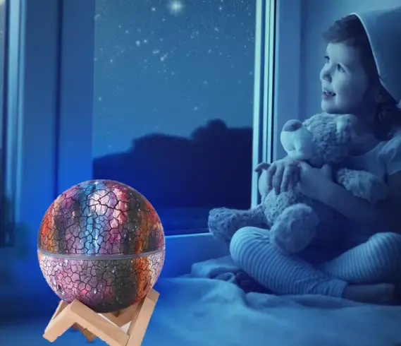 Проектор - нічник з колонкою та мелодіями для сну на поставці "Планета" k880 проектор зоряного неба - Зображення 2