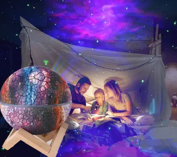 Проектор - нічник з колонкою та мелодіями для сну на поставці "Планета" k880 проектор зоряного неба - Зображення 3