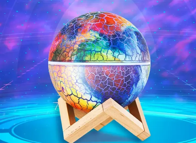 Проектор - нічник з колонкою та мелодіями для сну на поставці "Планета" k880 проектор зоряного неба - Зображення 4