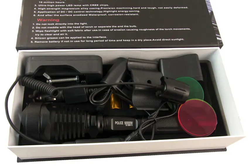 Світлодіодний ліхтар BL-2800-T6 50000W, тактичний ліхтар, ліхтар із кнопкою - Зображення 7