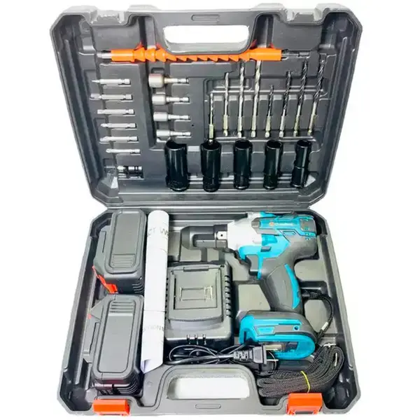 Акумуляторний безщітковий гайковерт на 2 акумулятори з набором інструментів 1135-4 - Зображення 4