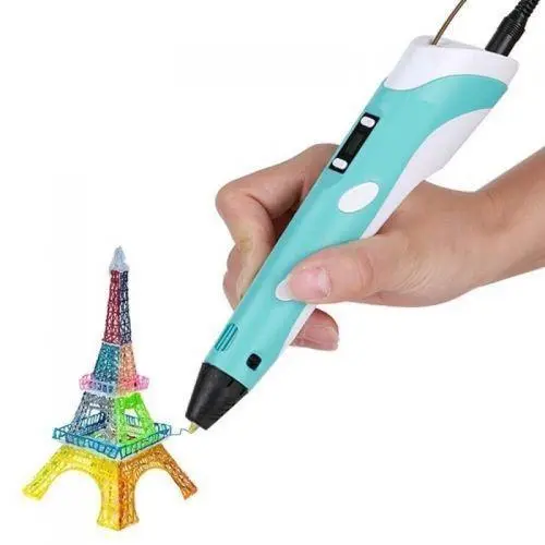 3D ручка з LCD дисплеєм та набором еко пластику для 3Д малювання 3D Pen Blue - Зображення 4