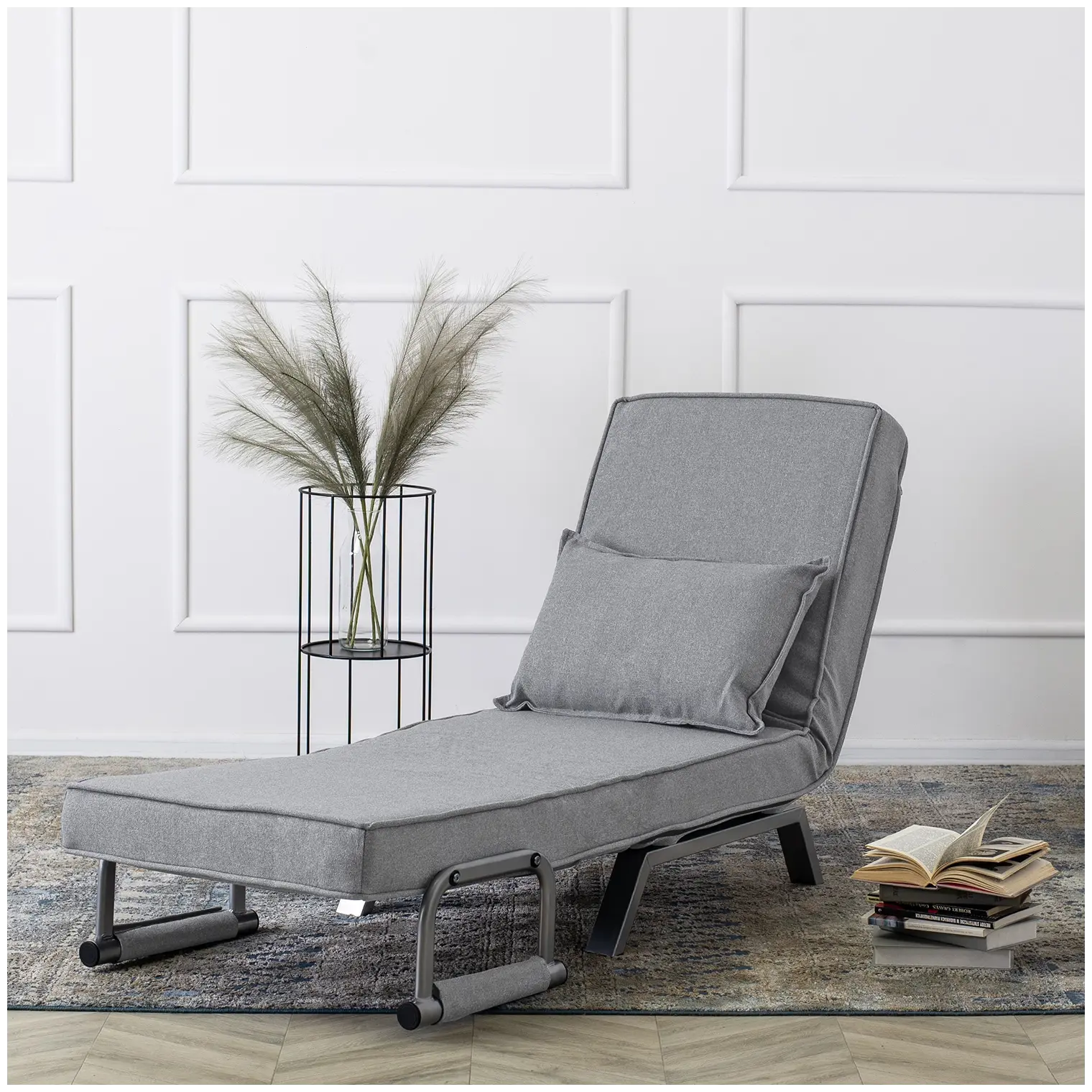 Розкладне крісло, розкладачка MEBEL ELITE BART, сірий (KR -80) (Сірий) (крісло-80/80/68; ліжко-190/80) - Зображення 8