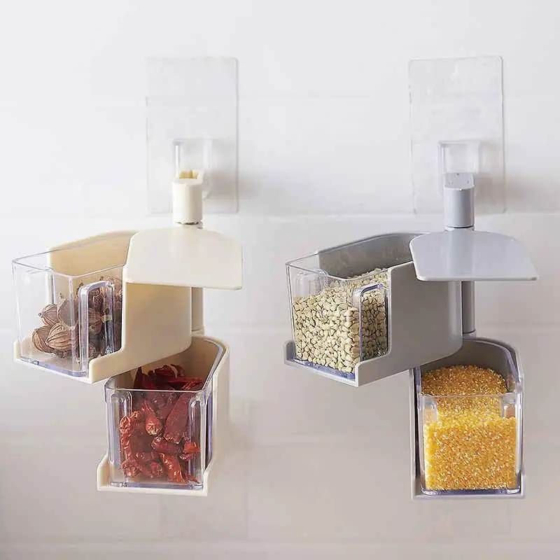 Модульна полиця для спецій настінна з поворотними контейнерами - Зображення 2