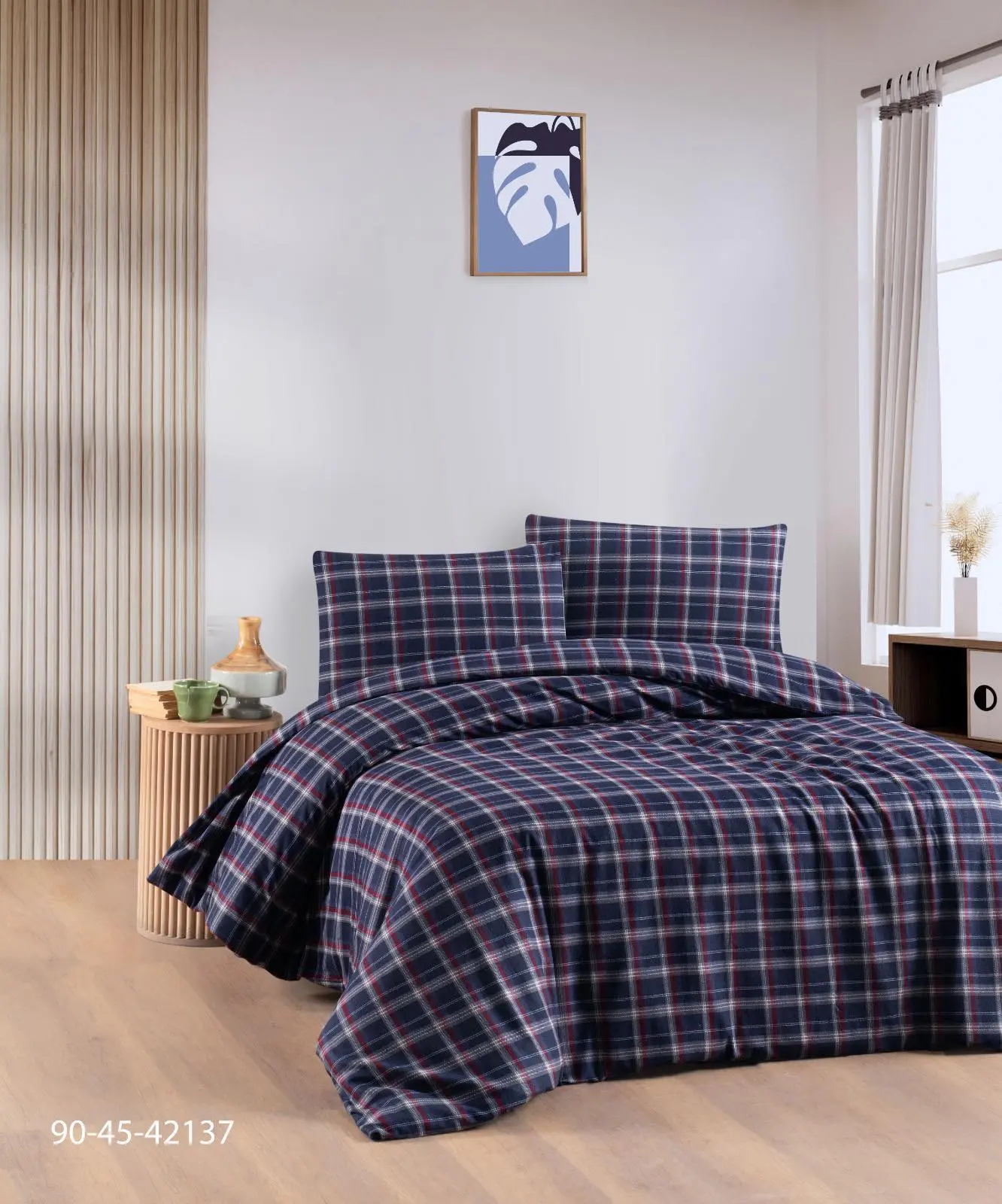 Червоний Тепла постільна білизна / байкова євро розміру фланель 100%-бавовна Туреччина Cotton Collection - Зображення 3