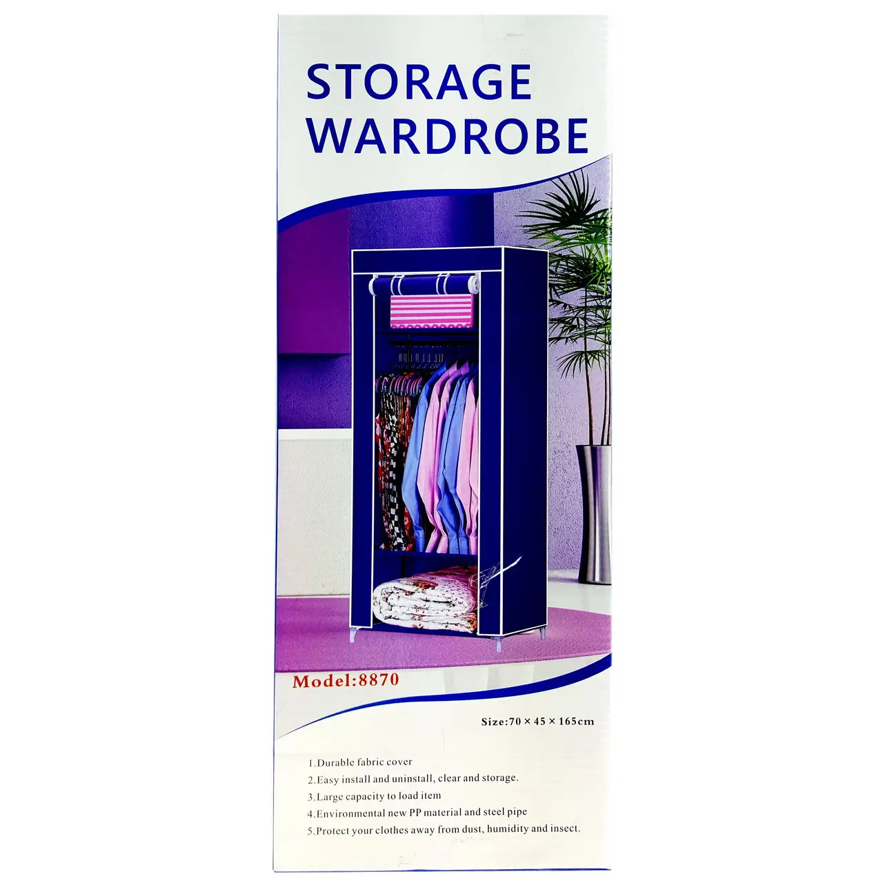 Складна каркасна тканинна шафа Storage Wardrobe 8870 - Зображення 2