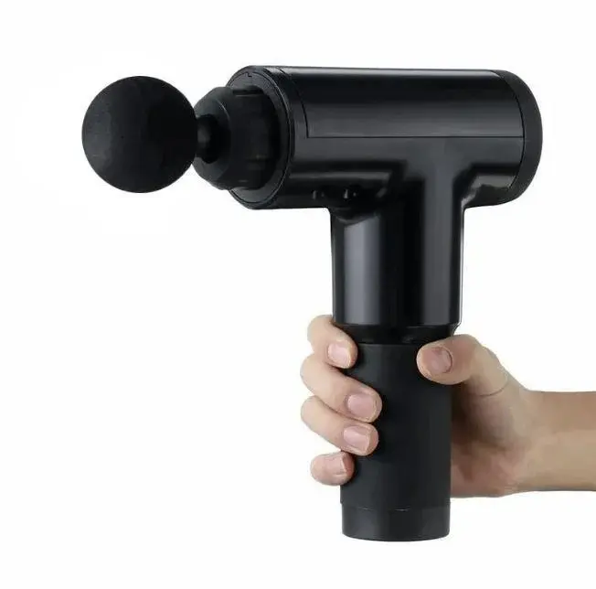 Портативний ручний масажер Fascial Gun KH-320 чорний, М'язовий ручний ударний масажер - Зображення 2
